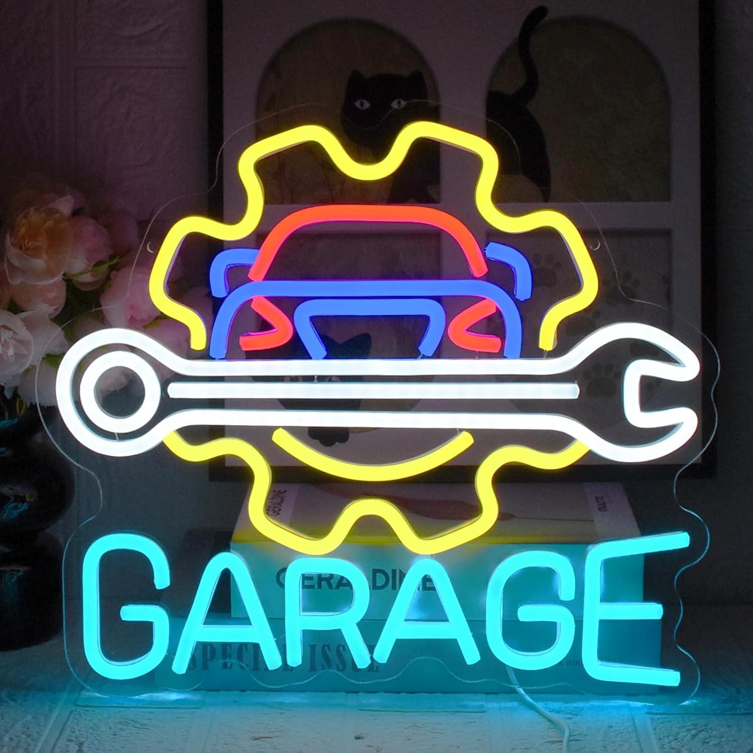 Auto Repair Shop In - لافتة نيون للجراج تعمل بالـ USB،