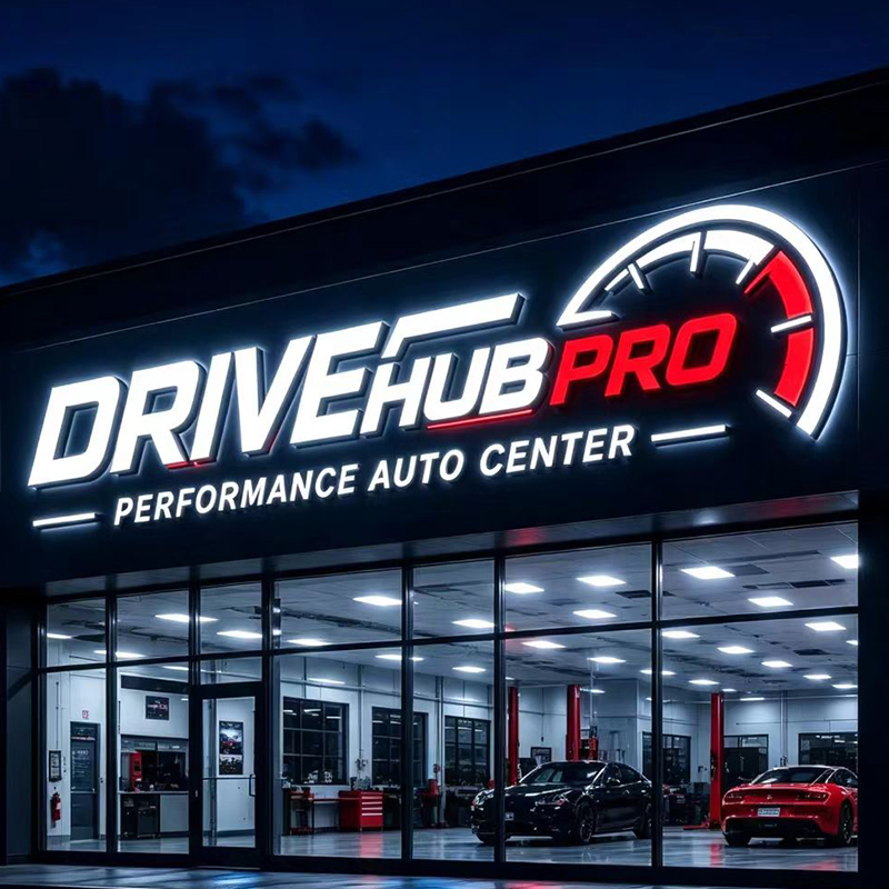 لافتة حروف مضيئة LED مخصصة للا - مراجعة Auto Repair Shop Logo Design وسعره