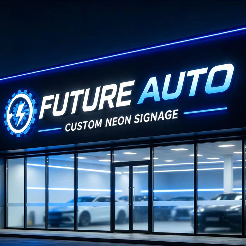 لافتة حروف مضيئة بتقنية LED ثل - مراجعة Auto Repair Shop Logo Design وسعره